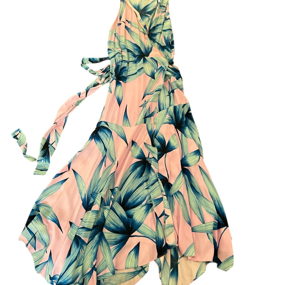 Olivaceous Pink and blue Maxi Dress